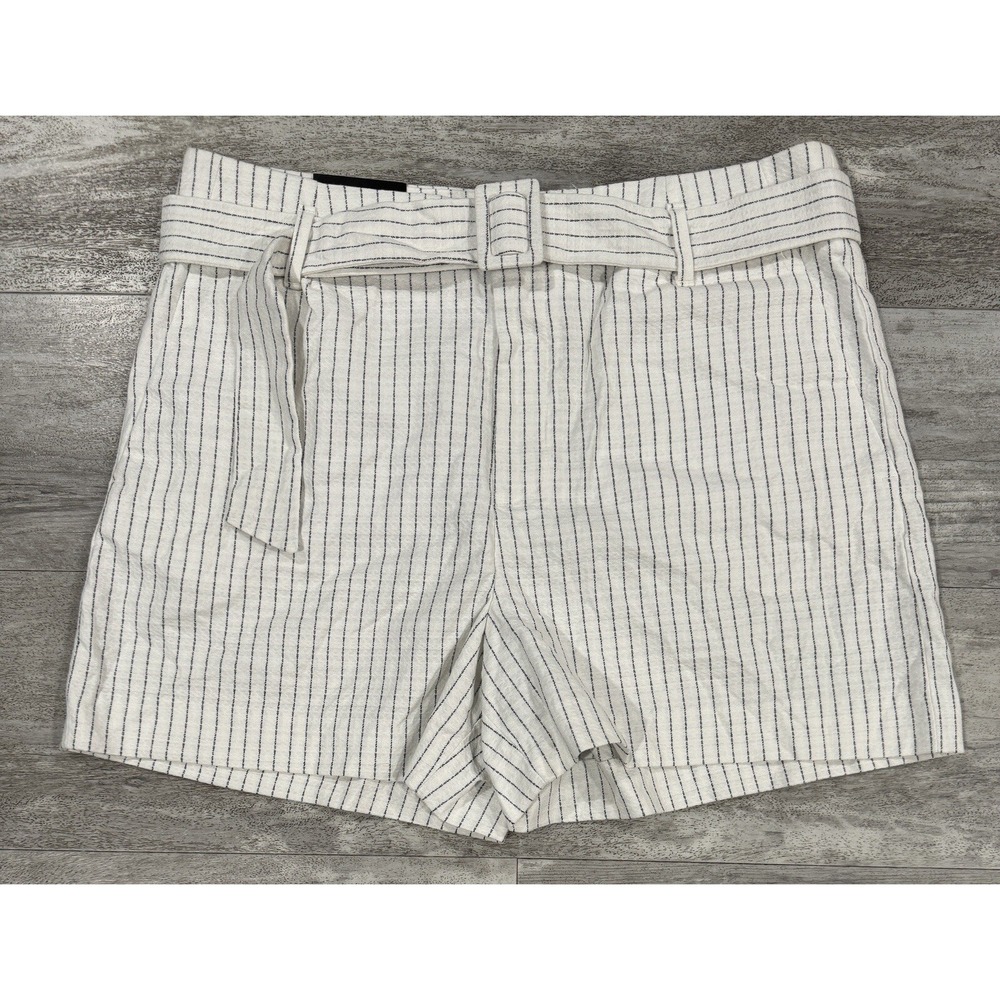 NEW Banana Republic 4" High Waist Striped Shorts Womens 12 Stretch